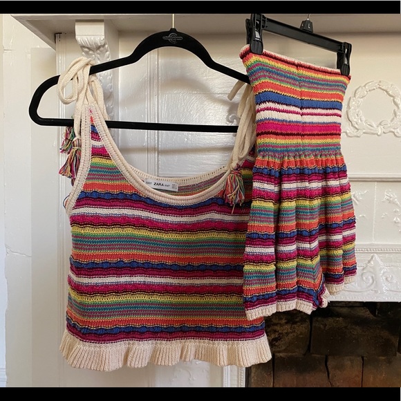 Zara Dresses & Skirts - Zara Tassel Knit Two Piece Set